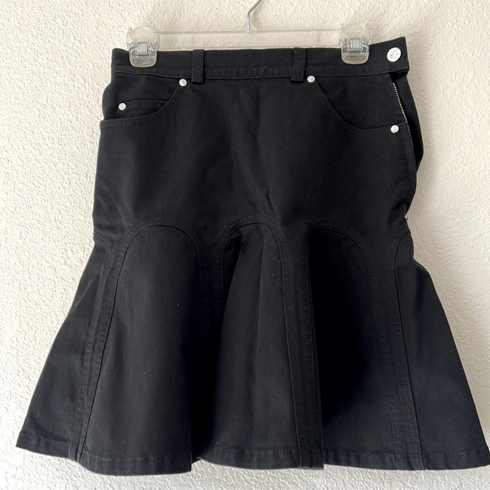 Alexander McQueen Black Denim Women's Skirt
